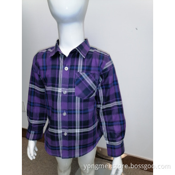 Kids cotton flannel y/d check shirt